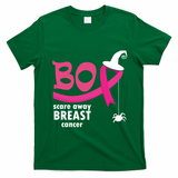 Boo Scare Away Breast Cancer Awareness Spooky T-Shirt - Irish Green