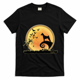 Basenji Scary And Moon Funny Dog Halloween Costume T-Shirt - Black