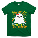 Big Sister Boo Crew Ghost Matching Family Halloween T-Shirt - Irish Green