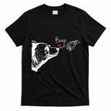 Bear Skeleton Boop Bear Funny Halloween Girl T-Shirt - Black