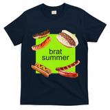 Brat Summer Funny Hot Dog Bratwurst Summer T-Shirt - Navy Blue