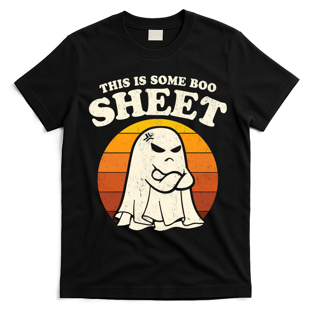 Boo Sheet Shirt This Is Some Boo Sheet Ghost Funny Retro Halloween T-Shirt - Black
