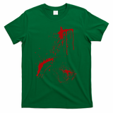Blood Splatter Spatter Fake Bloody Halloween Zombie Victim T-Shirt - Irish Green