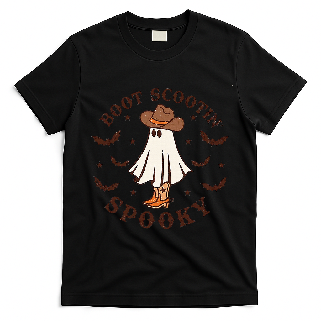Boot Scootin Spooky Funny Halloween T-Shirt - Black