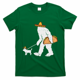 Bigfoot Sasquatch Taco Chihuahua Funny Cinco De Mayo Mexican T-Shirt - Irish Green