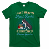 Boston Terrier American Gentleman Bibliophile Book Lover T-Shirt - Irish Green