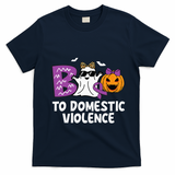 Boo To Domestic Violence Domestic Violence Awareness T-Shirt - Navy Blue