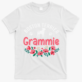 Boston Terrier Grammie Gifts Mom Funny Dog Lover Christmas T-Shirt - White