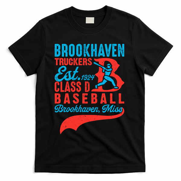 Brookhaven Truckers Mississippi Baseball Team Vintage T-Shirt - Black