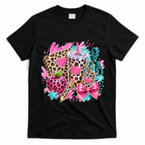 Back To School Leopard Print Cute School Supplies T-Shirt - Black