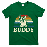 Boston Terrier Vintage Best Buddy Funny Dog Lover Gift T-Shirt - Irish Green