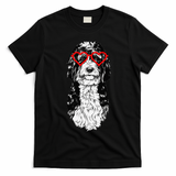 Bernedoodle Valentines Day Doodle Dog Mom Dog Lover T-Shirt - Black