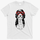 Bernedoodle Valentines Day Doodle Dog Mom Dog Lover T-Shirt - White