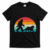 Bigfoot Walking A Dog Funny Great Pyrenees Lovers Dog Dad T-Shirt - Black