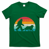 Bigfoot Walking A Dog Funny Great Pyrenees Lovers Dog Dad T-Shirt - Irish Green