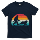 Bigfoot Walking A Dog Funny Great Pyrenees Lovers Dog Dad T-Shirt - Navy Blue