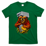 Bear With Cheese Grater Hat And Sunglasses T-Shirt - Green