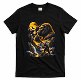 Blowing Wishes Funny Bigfoot Blowing Dandelion Gift T-Shirt - Black