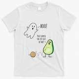 Boo You Scared The Pit Out Of Me Funny Ghost Avocado Gift T-Shirt - White