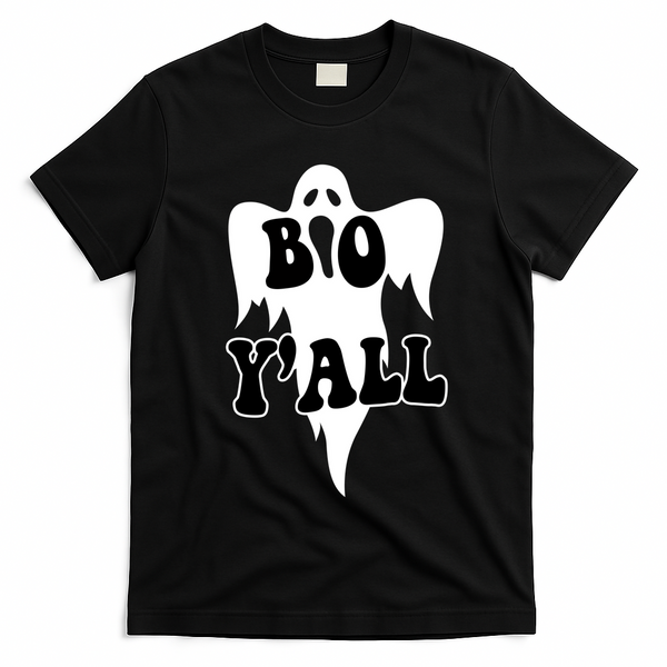 Boo Yall Spooky Ghost Halloween T-Shirt - Black
