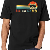 Best Cat Dad Ever Cat Daddy Black T-Shirt - White