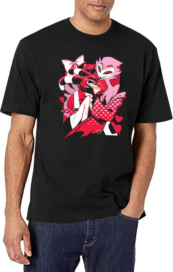 Blitzo x Stolas Helluva Boss Essential Black T-Shirt - White