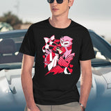 Blitzo x Stolas Helluva Boss Essential Black T-Shirt - Navy