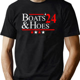 Boats And Hoes 2024 Black T-Shirt - Green