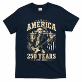 Celebrate 250 Years Of America George Washington Rocking Out T-Shirt - Navy Blue
