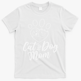 Cat And Dog Mom Dogs Cats Lover Mother Mommy Mama Mothers T-Shirt - White