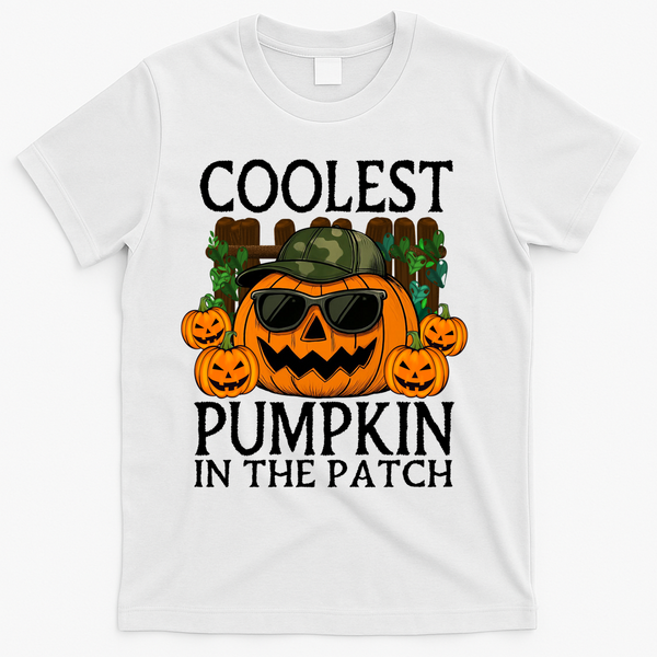 Cute And Funny Halloween Coolest Pumpkin In The Patch T-Shirt - White