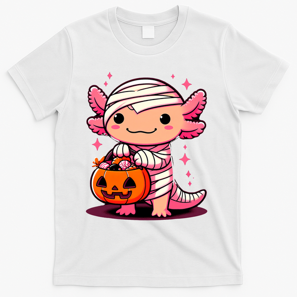 Cute Axolotl Halloween Costume T-Shirt - White