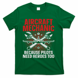 Cool Aircraft Mechanic Art For Women Aviation Mechanic T-Shirt - Green