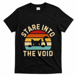 Cute Black Cat Stare Into The Void T-Shirt - Black