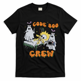 Code Boo Crew Funny Ghost Nurse Halloween T-Shirt - Black