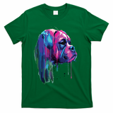 Colorful Boxer Dog Art Watercolor T-Shirt - Irish Green
