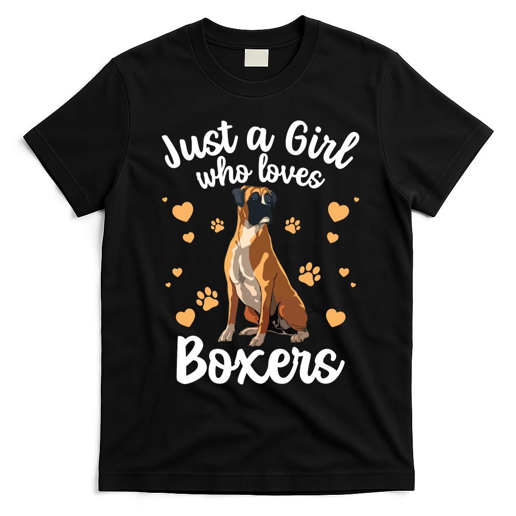 Cool Boxer Dog For Girl Women Dog Trainer Boxer Lovers T-Shirt - Black