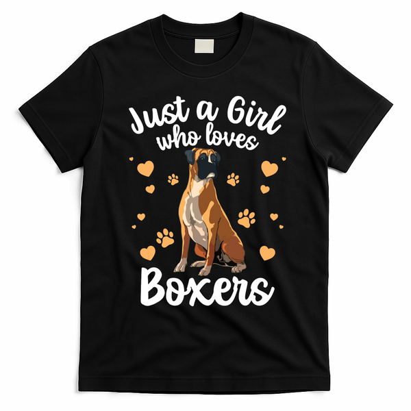Cool Boxer Dog For Girl Women Dog Trainer Boxer Lovers T-Shirt - Black