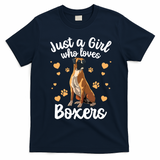 Cool Boxer Dog For Girl Women Dog Trainer Boxer Lovers T-Shirt - Navy Blue