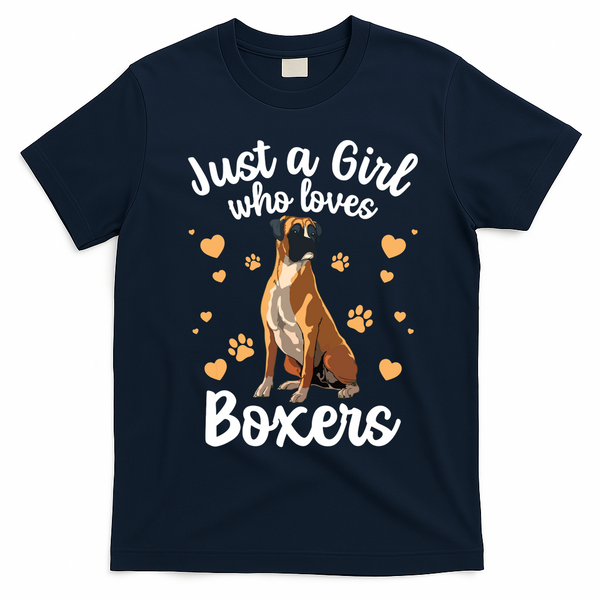 Cool Boxer Dog For Girl Women Dog Trainer Boxer Lovers T-Shirt - Navy Blue