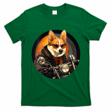 Corgi Biker Funny Dog Motorcycle VNeck T-Shirt - Irish Green