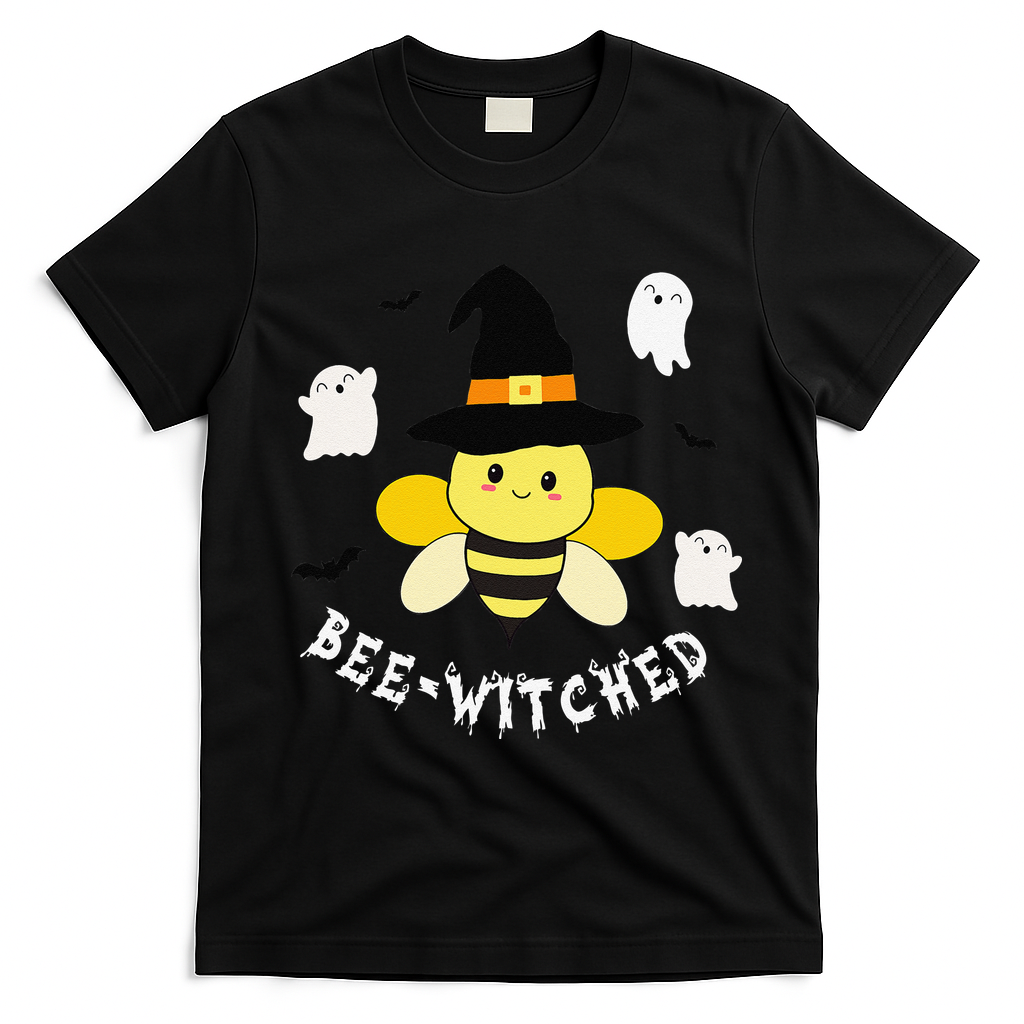 Cute Beekeeper Halloween Costume Funny Bee Pun Beewitched T-Shirt - Black