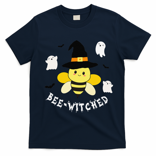 Cute Beekeeper Halloween Costume Funny Bee Pun Beewitched T-Shirt - Navy Blue