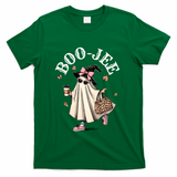 Cute Boo Jee Ghost Halloween Leopard Ghost Coffee Funny Gift T-Shirt - Green