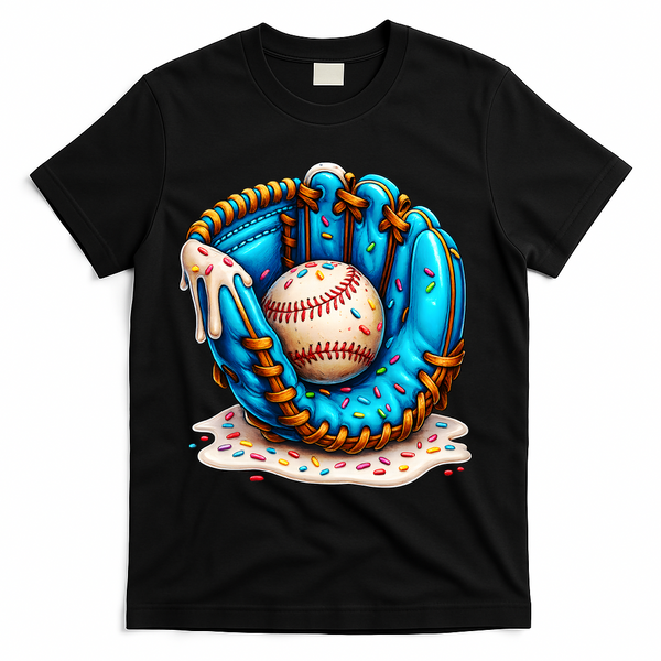 Cool Baseball Lifestyle Drip Ice Cream T-Shirt - Black