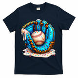 Cool Baseball Lifestyle Drip Ice Cream T-Shirt - Navy
