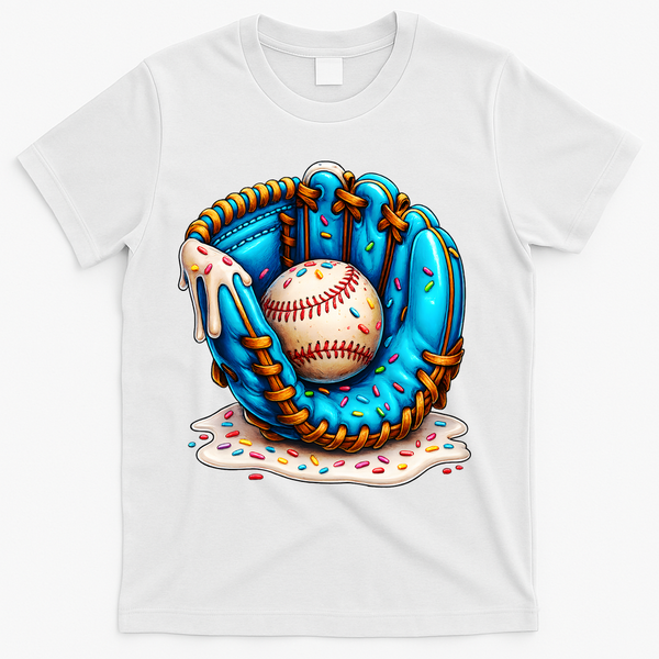 Cool Baseball Lifestyle Drip Ice Cream T-Shirt - White