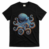 Cool Blue Octopus Women T-Shirt - Black