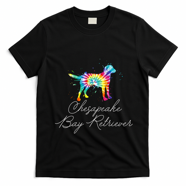 Chesapeake Bay Retriever Tie Dye Rainbow Dog Mom Lover Great Gift T-Shirt - Black