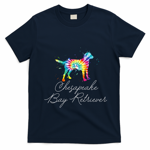 Chesapeake Bay Retriever Tie Dye Rainbow Dog Mom Lover Great Gift T-Shirt - Navy Blue